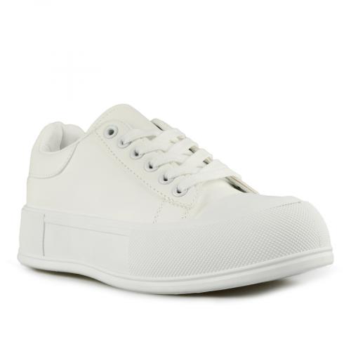 Γυναικεία sneakers λευκά  με πλατφόρμα 0145727