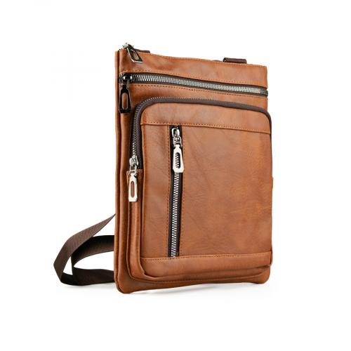 ανδρική casual τσάντα σε καφέ χρώμα 0150380