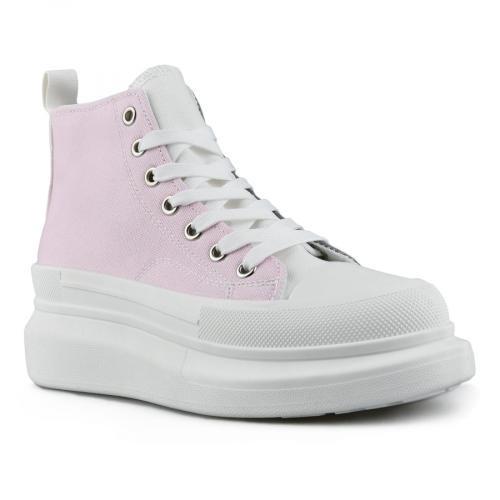 γυναικεία sneakers ροζ με πλατφόρμα 0148409