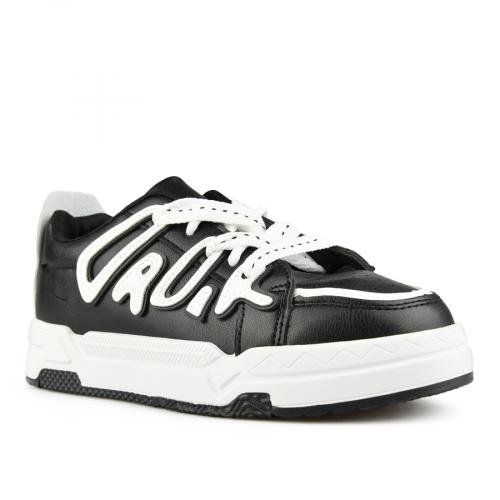 γυναικεία sneakers μαύρα με πλατφόρμα 0151384