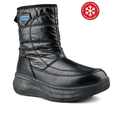 Γυναικείες μπότες casual μαύρο χρώμα με ζεστή φόδρα 0147799