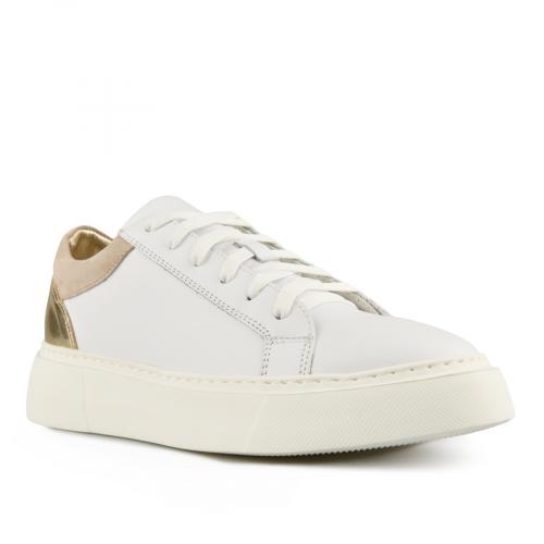 γυναικεία sneakers λευκά με πλατφόρμα 0150092