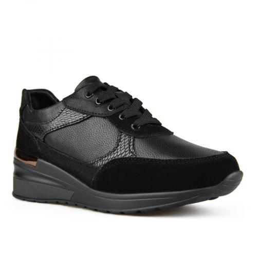 γυναικεία casual παπούτσια μαύρα με πλατφόρμα 0151248