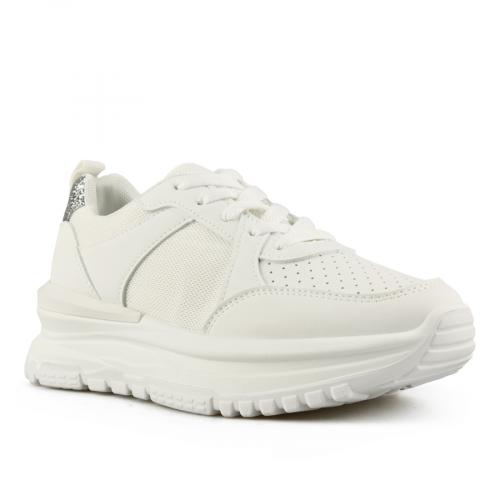 γυναικεία sneakers λευκά με πλατφόρμα 0148662