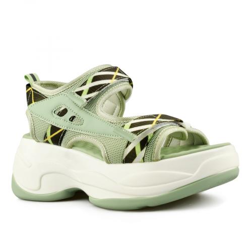 дамски ежедневни сандали зелени с платформа 0146171