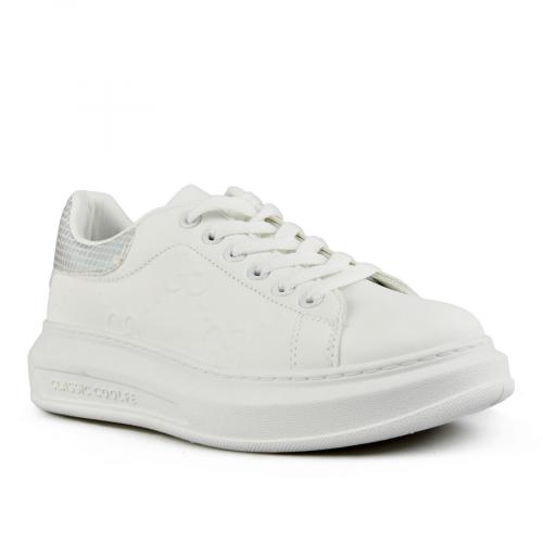γυναικεία sneakers λευκά με πλατφόρμα 0152760