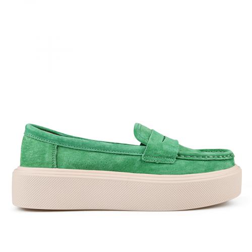Pantofi casual de damă, de culoare verde