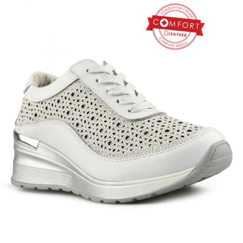  дамски ежедневни обувки бели с платформа 0148167