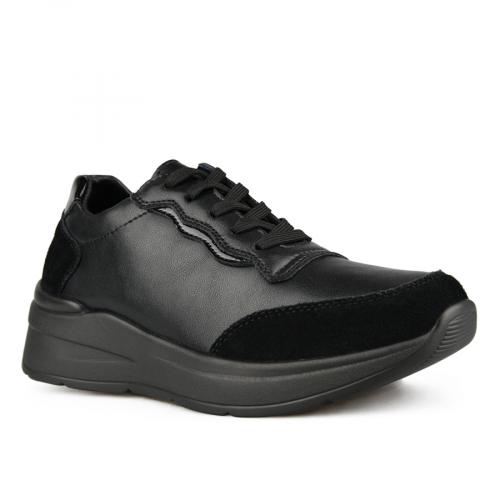 γυναικεία casual παπούτσια μαύρα με πλατφόρμα 0151247