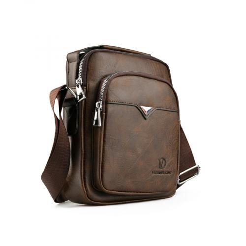 ανδρική casual τσάντα σε καφέ χρώμα 0150460