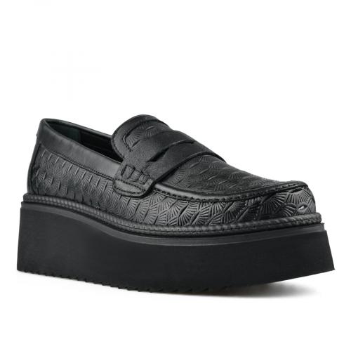 Γυναικεία casual παπούτσια μαύρα με πλατφόρμα 0149547