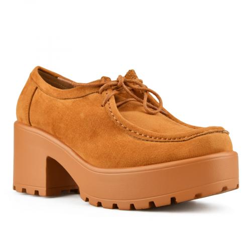 γυναικεία casual παπούτσια καφέ με πλατφόρμα 0151123
