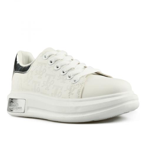 γυναικεία sneakers λευκά με πλατφόρμα 0148479
