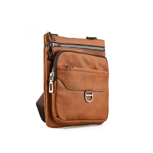 ανδρική casual τσάντα σε καφέ χρώμα 0150395