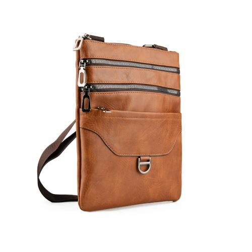 ανδρική casual τσάντα σε καφέ χρώμα 0150392
