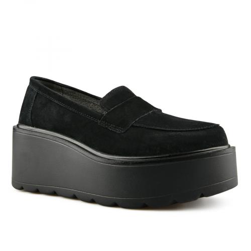 Γυναικεία casual παπούτσια μαύρο χρώμα με πλατφόρμα 0151472