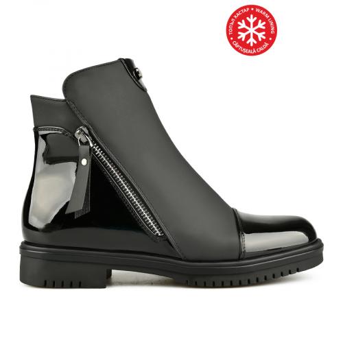 Γυναικείες μπότες casual μαύρα  με ζεστή φόδρα 0147019