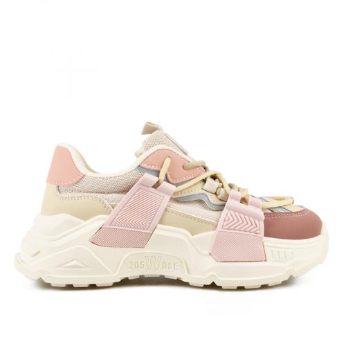 Γυναικεία παπούτσια σε μπεζ/ροζ χρώμα με πλατφόρμα