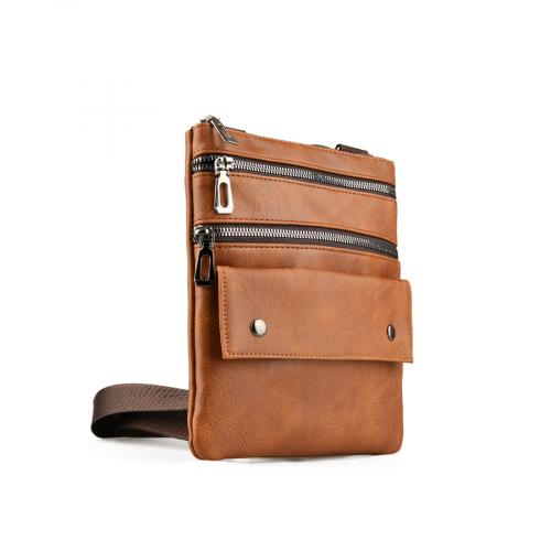 ανδρική casual τσάντα σε καφέ χρώμα 0150383