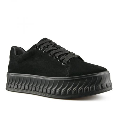 Γυναικεία casual παπούτσια  μαύρο χρώμα με πλατφόρμα 0151467 