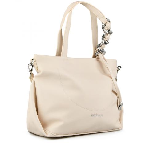 γυναικεία casual τσάντα σε μπεζ χρώμα 0149098