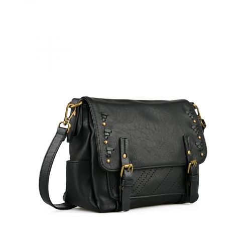 Γυναικεία καθημερινή τσάντα σε μαύρο χρώμα 