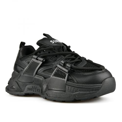 γυναικεία αθλητικά παπούτσια μαύρα με πλατφόρμα 0151368