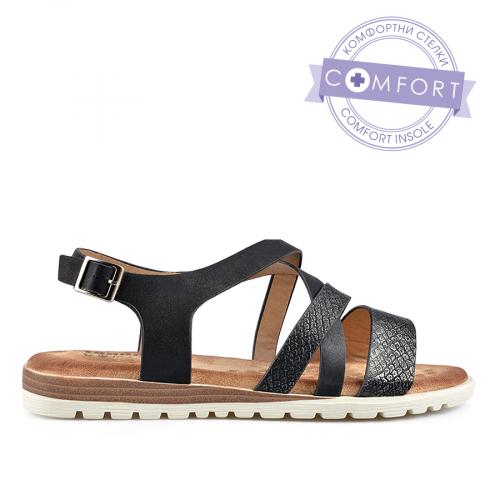 дамски сандали еко кожа черни