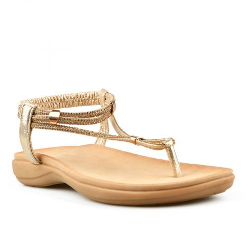 Sandale casual de damă, de culoare auriu