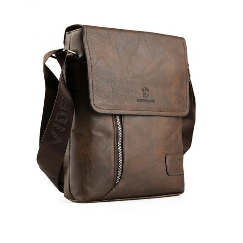 ανδρική casual τσάντα σε καφέ χρώμα 0150439