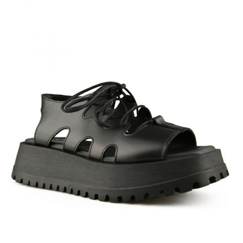 дамски ежедневни сандали черни с платформа 0150179