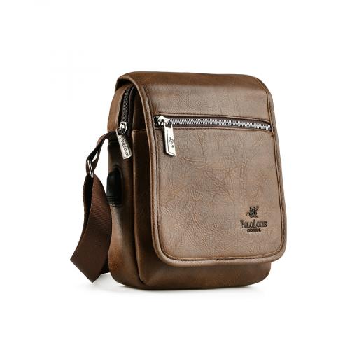 ανδρική casual τσάντα σε καφέ χρώμα 0147100