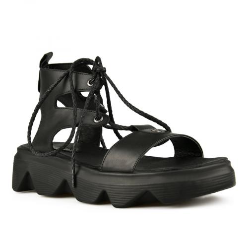 дамски ежедневни сандали черни с платформа 0150166