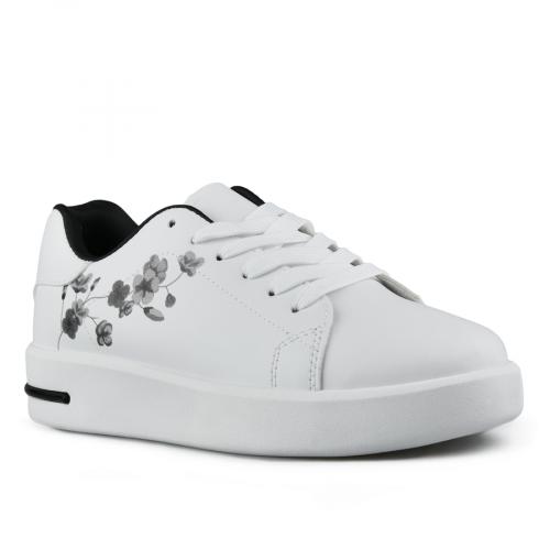 γυναικεία sneakers λευκά με πλατφόρμα 0148407