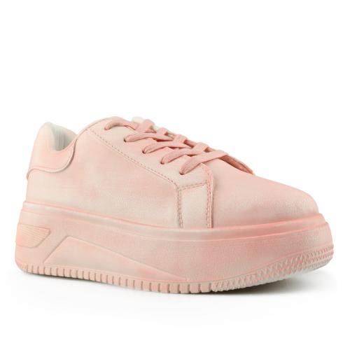 Γυναικεία sneakers ροζ με πλατφόρμα 0146525
