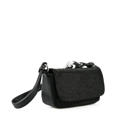 Γυναικεία καθημερινή τσάντα σε μαύρο χρώμα με 1 μεγάλο διαμέρισμα και 1 μικρή τσέπη