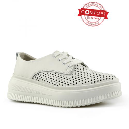 дамски ежедневни обувки бели с платформа 0146038