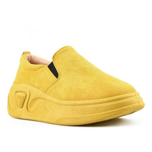 Pantofi casual de damă, de culoare galben