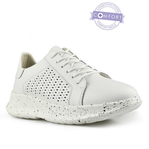 дамски ежедневни обувки бели с платформа 0145651