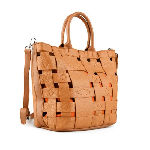 Γυναικεία casual τσάντα σε πορτοκαλί χρώμα 0148948