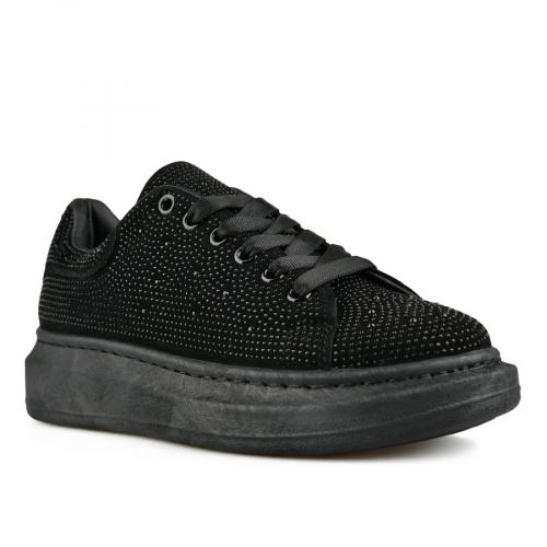 γυναικεία sneakers μαύρα με πλατφόρμα 0151385