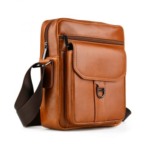 ανδρική casual τσάντα σε καφέ χρώμα 0150481