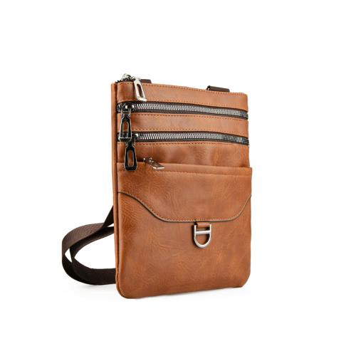 ανδρική casual τσάντα σε καφέ χρώμα 0150389