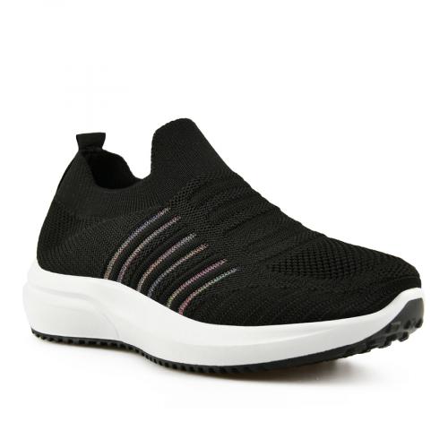 Γυναικεία αθλητικά παπούτσια σε μαύρο χρώμα με πλατφόρμα 0148606