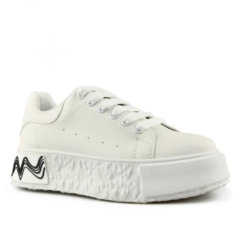  Γυναικεία sneakers με πλατφόρμα λευκά 0146517