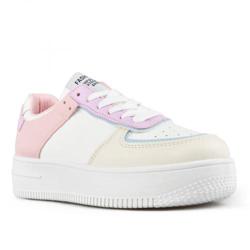 Γυναικεία sneakers λευκά με πλατφόρμα 0150085