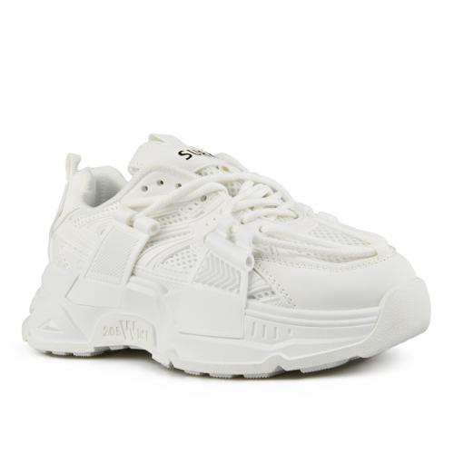γυναικεία αθλητικά παπούτσια λευκά με πλατφόρμα 0151369
