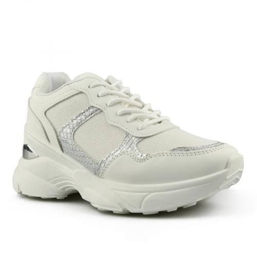 Γυναικεία λευκά αθλητικά παπούτσια με πλατφόρμα 0145853