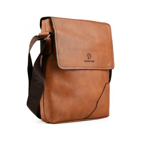 ανδρική casual τσάντα σε καφέ χρώμα 0150437