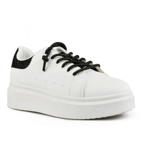 γυναικεία sneakers λευκά με πλατφόρμα 0151355